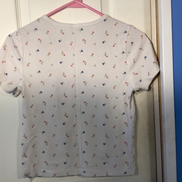 Women’s Old Navy Crop Top White with Flowers Size S - Picture 10 of 16